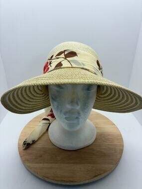 Italian Wide Brim Straw Sun Hat Tirabasso Made in Italy Adjustable Summer Beach